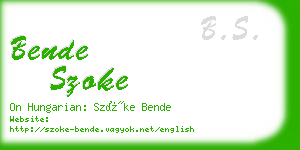 bende szoke business card